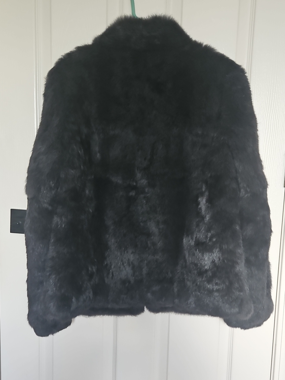 Real Genuine Rabbit Fur Coat Jacket - Graphite Gray - Size L (US 10-12) - Picture 2 of 5
